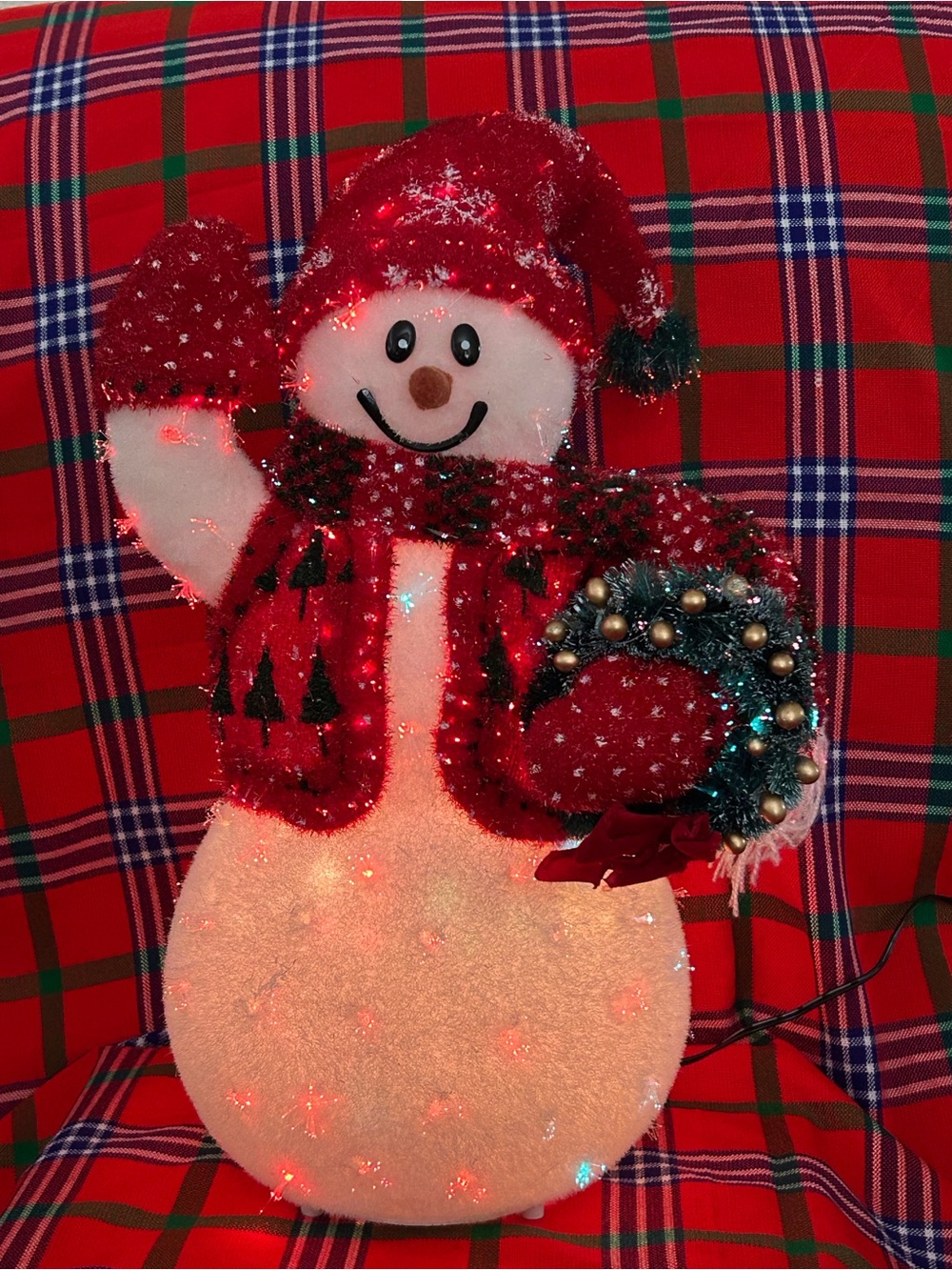 Fiber Optic Snowman by Avon - 16” tall